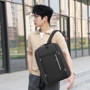 Nueva Mochila Porta Laptop de Nailon con Logotipo Personalizado, Negra, de Gran Capacidad para Viajes de Negocios - Product Image 5