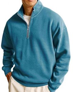 <strong>NY</strong> 2026 New Men's Versatile Sweatshirt Fashion Casual Half Zipper Stand Collar Long Sleeve <strong>Hoodie</strong> - Product Image 2