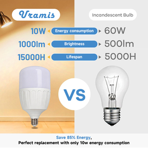 ตัวอย่างฟรี T รูปร่าง A60ลูเมนสูงอลูมิเนียม3000พัน6500พันโคมไฟ E27 B22 10วัตต์หลอดไฟ <span class=keywords><strong>Led</strong></span> - Product Image 4
