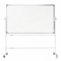 Tableau blanc effaçable à sec double face sur roulettes, tableau blanc mobile pour bureau, salle de classe et salles de conférence