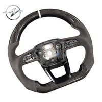 Volant sportif brillant en fibre de carbone forgée, style course, 12 points de retour, pour Audi