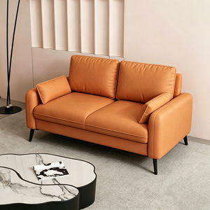 Canapé compact 2 places <span class=keywords><strong>en</strong></span> <span class=keywords><strong>cuir</strong></span> résistant aux griffures de chat avec accoudoirs, mini canapé double pour <span class=keywords><strong>salon</strong></span> - Product Image 2