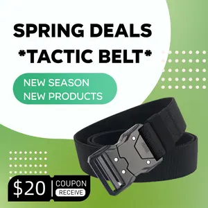 Wholesale Outdoor Classic Men Fabric Woven Tactical Belt Quick Release Buckle Elastic Stretch Tactic Belt