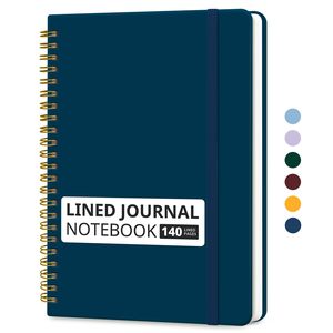 <span class=keywords><strong>Quaderno</strong></span> a <span class=keywords><strong>spirale</strong></span> A5 con copertina rigida, 140 pagine a righe, per ufficio, scuola e scrittura. - Product Image 6