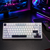 Nouveau modèle Clavier de jeu filaire Type-C 81 touches Rétroéclairage LED arc-en-ciel Touches de couleur assortie avec bouton de volume Clavier ergonomique