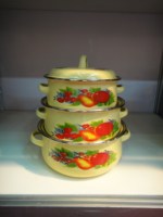 Casserole à succès sur le marché ghanéen avec poignée ordinaire 16.18.20cm/set671D/671DB/671EDB