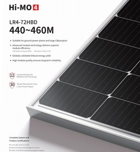 Offre Spéciale – Panneaux Solaires Monocristallins JA Longi Grade A 440W 445W 450W 455W 460W 465W 470 Watts Bifaciaux PERC - Product Image 3