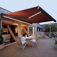 Auvent de terrasse rétractable à cassette complète, taille personnalisée, coupe-vent, imperméable, pare-soleil, auvent en gros
