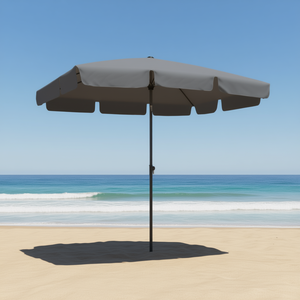 Sombrilla de Playa Grande, Color Antracita, Poliéster, Resistente a los Rayos UV, Protección Solar, Parasol para Exteriores - Product Image 2