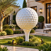 Statue de balle de golf en fibre de verre, sculpture de jardin extérieure en fibre de verre, la plus populaire, géante et décorative en résine et fibre de verre