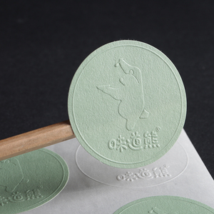 Custom Luxury <strong>Embossed</strong> logo Sticker Textured Paper <strong>Label</strong> Sticker for Packaging <strong>Label</strong> Stickers - Product Image 5