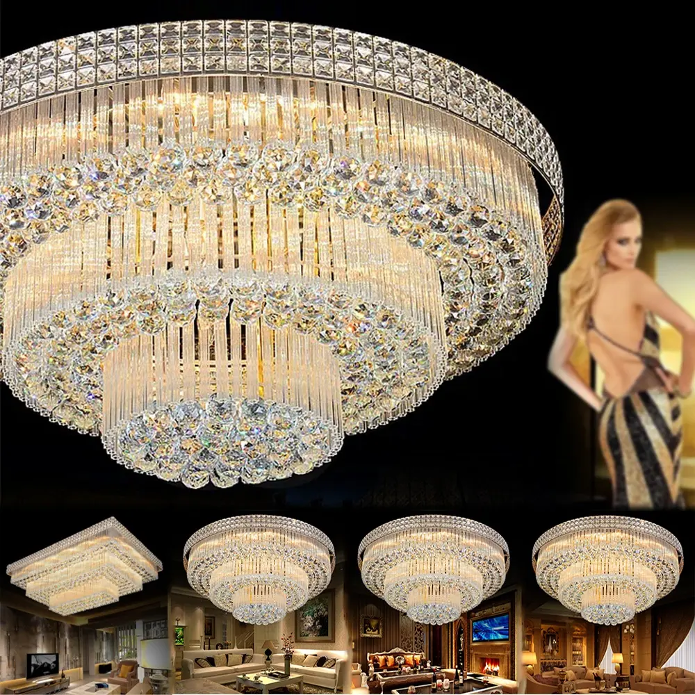 116W House Hanging Crystal Led Lamp Ceiling Lighting Modern chandeliers ceiling for Living Room decorative