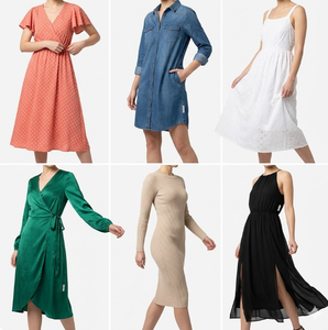 Abiti Estivi da Donna in Cotone, Modelli Misti, Stock 180g, Abbigliamento Traspirante, Stili Assortiti, Vendita all'Ingrosso, Stock Disponibile, Offerta Bulk - Product Image 2