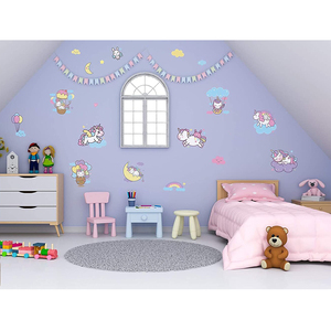 Autocollants muraux <span class=keywords><strong>licorne</strong></span> créatifs amovibles en PVC Myway pour chambre d'enfant, chambre à coucher, salon, décoration de la maison - Product Image 2