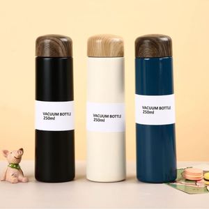 Custom Stock 250ml Japanese Wood Grain 304 Stainless Steel <b>Mini</b> Pocket Cup Student Couple Thermos Water <b>Bottle</b> Travel Mug Cup - Product Image 2