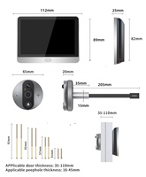 Sonnette de porte avec caméra de sécurité domestique Tuya WiFi, écran OLED 4,3 pouces 1080P, audio bidirectionnel, détection de mouvement instantanée, Android