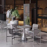 Ensemble table et chaises en aluminium pour café en plein air, salon de thé, cour, balcon, jardin, résistant à l'eau et au soleil