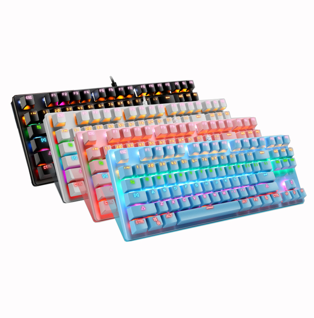 Wholesale Punk Gaming Mechanical Keyboard Wired USB 2.0 104-Key 9-Mode RGB Backlit Color Metal English ROHS/CE Certified Plug