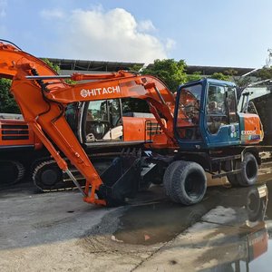Excavatrice sur pneus Hitachi Ex100w d'occasion très demandée, excavatrice sur chenilles hydraulique Hitachi 10 tonnes d'occasion, vente à bas prix - Product Image 2