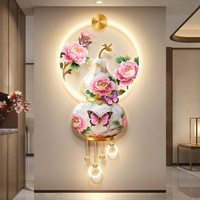 Peintures décoratives pour la maison avec gravure UV de fleurs de pivoine en pleine floraison, pendentif en métal, peinture LED lumineuse