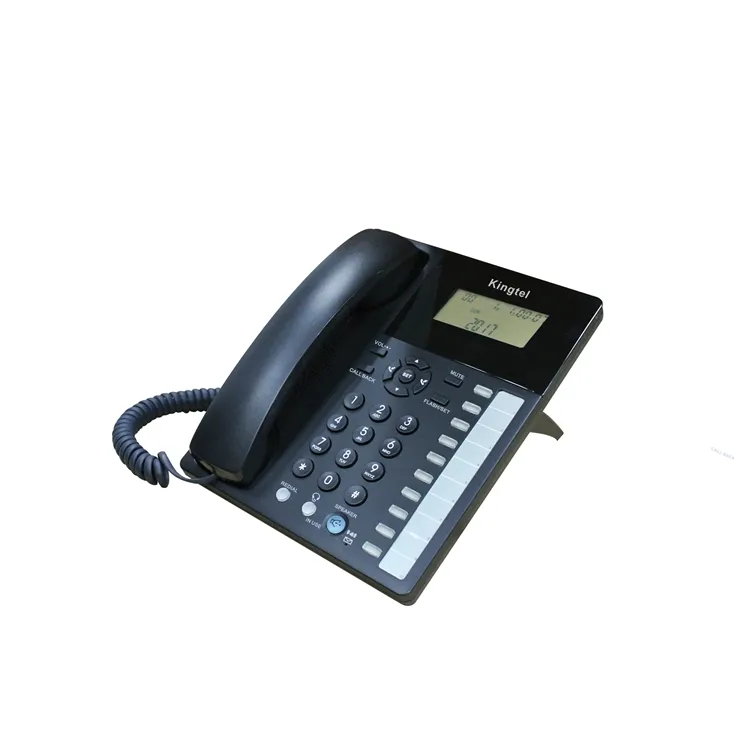 Kingtel Telepon Konferensi Speakerphone Kualitas Tinggi dengan ID Pemanggil 10 Tombol Panggil Cepat Headset RJ10 Telepon Bisnis Telepon Hotel