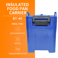 Conteneur isotherme pour aliments de 40 L, doublure rectangulaire en acier inoxydable, étagères réglables robustes pour la restauration et les buffets