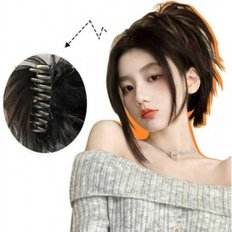 Plume Espion Cheveux Noirs Perruque avec Serré Pinch Slick Nuit Serré Cheveux Partie Perruque Extensions de Cheveux Humains - Product Image 1