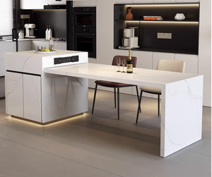 Ensemble de salle à manger commercial moderne en bois de manguier massif, tables et chaises de luxe pour hôtel 5 étoiles, restaurant, café, intérieur - Product Image 1