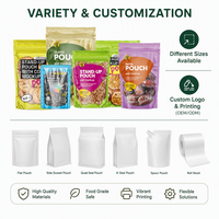 Sachet d'emballage alimentaire transparent avec bec verseur, personnalisable avec logo, qualité alimentaire, étanche à l'humidité, en Mylar, 100 pièces, pour aliments en conserve