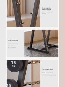 Soporte de Barra Curvo y Resistente para Pesas, con Marco de Acero Recubierto de Goma Integrado, para Gimnasio o <span class=keywords><strong>Sala</strong></span> de Estar - Product Image 3