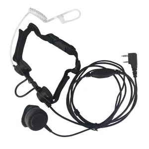 acoustic ống họng tai nghe đen Suppliers-Chiến thuật quân sự tai nghe họng mic cho 2 cách đài phát thanh GP328 GP338