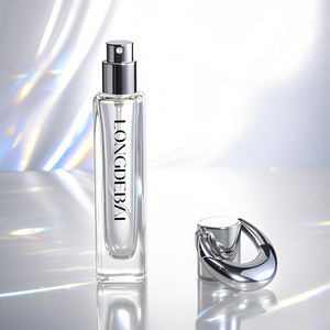Botellas de Perfume Portátiles Decorativas con Logotipo Personalizable, Rectangulares, de Vidrio Vacío de 10 ml, 20 ml, 30 ml, con Tapa de Aleación de Zinc - Product Image 1
