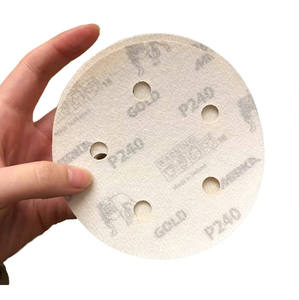 Anpassbare OEM 5-Zoll Staubfreie Klett-Schleifscheiben Gelbes Aluminiumoxid Automotive Schleifmittel Schleifscheiben - Product Image 4