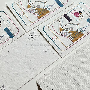 Gran oferta, papel de semilla personalizado promocional, tamaño del cliente, tarjeta de papel ecológica, tamaño del logotipo, papel de semilla - Product Image 1
