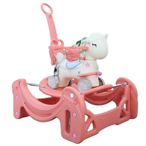 <span class=keywords><strong>Cheval</strong></span> à <span class=keywords><strong>bascule</strong></span> anti-chute unisexe, premier cadeau d'anniversaire pour enfants, peluche douce et plastique pour garçons et filles - Product Image 1
