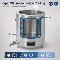 Marmite électrique commerciale en acier inoxydable 304 avec système de refroidissement rapide |   100-1000L |   Marmite industrielle pour la cuisson des soupes, machine pour restaurant
