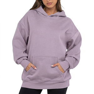 Sweat à capuche oversize pour femme, vierge, personnalisable par impression et broderie, en molleton de coton épais, fournisseur - Product Image 1