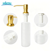 Bouteille vide de savon liquide en gros 500 ml avec pompe dorée pour cuisine, salle de bain, maison, lavage des mains