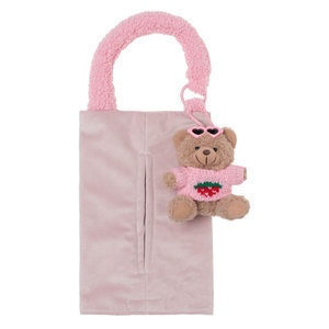 Scatola Portafazzoletti in Peluche a Forma di Auto Cartone Animato, Scatola Portafazzoletti Creativa a Forma di Orso da Appendere in Auto, Giocattoli in Peluche Personalizzati per la Casa, Borsa Appendibile a Doppio Uso - Product Image 1