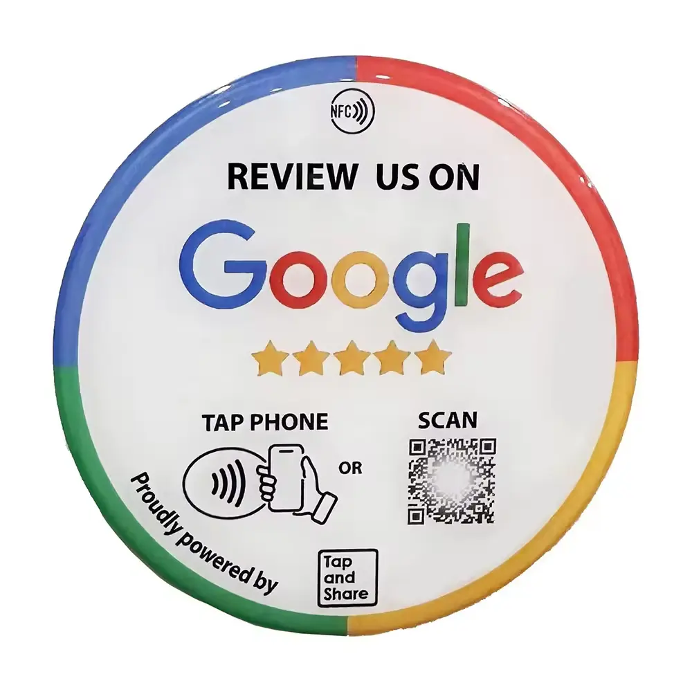 Custom Size PVC/Epoxy Tag 213 215 216 Facebook Google Review Card NFC Window Sticker
