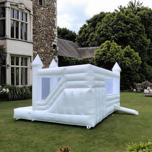 מסחרי אופנתי לבן מתנפחים טירה עם בית קופצני שקופיות לחתונות ואירועים - Product Image 6