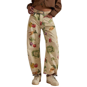 Fitspi Women Vintage Print Wide Leg Jeans Retro Paisley <strong>Floral</strong> High Waisted Denim Pants Casual Loose Straight <strong>Trousers</strong> for <strong>Ladie</strong> - Product Image 4