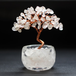 <b>Crystal</b> <b>Tree</b> Natural Minerals Yellow Resin Base Home Decoration Desktop Ornament - Product Image 2
