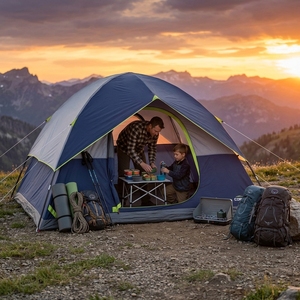 Carpa Domo Impermeable Coleman <span class=keywords><strong>Sundome</strong></span> para 4 Personas, Fácil de Instalar, con Cubierta para Lluvia, Montaje Rápido, Ideal para Senderismo y Festivales - Product Image 6