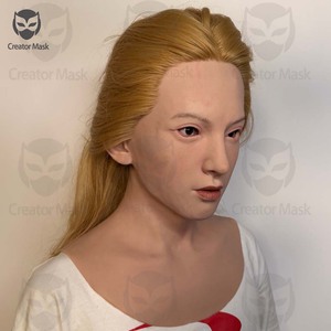 Masque de femme réaliste en silicone, blonde, faite à la main, effet peau véritable, pour Halloween, Pâques, masque d'acteur, cosplay, tournage de <span class=keywords><strong>film</strong></span> - Product Image 3