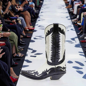 Botas Vaqueras Chukka de Cuero PU Personalizadas de Alta Gama para Hombre - Zapatos Resistentes con Cierre Deslizante para Invierno y Verano - Product Image 3