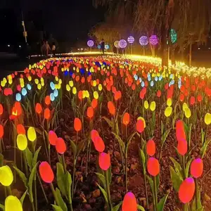 Lentera Tulip Led dekorasi pernikahan Natal, dekorasi luar ruangan terlaris