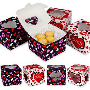 กล่องกระดาษลายหัวใจธีมวาเลนไทน์น่ารักสำหรับใส่ขนม ของขวัญ ของชำร่วยงานปาร์ตี้ มีหน้าต่างใส ปลอดภัยสำหรับอาหาร - Product Image 2