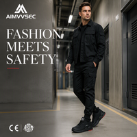 AIMVVSEC – chaussures de sécurité isolées 10KV pour hommes, bottes de travail en cuir imperméables à bout en acier, résistantes aux perforations, chaussures industrielles en Kevlar