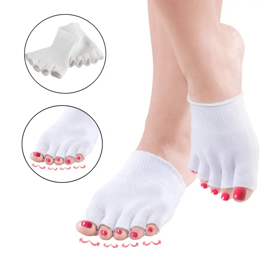 Гелевые компрессионные разделительные носки для пальцев ног, увлажняющий защитный разделитель для сухой передней части стопы, потрескавшейся кожи, разделитель для растяжки HA00542